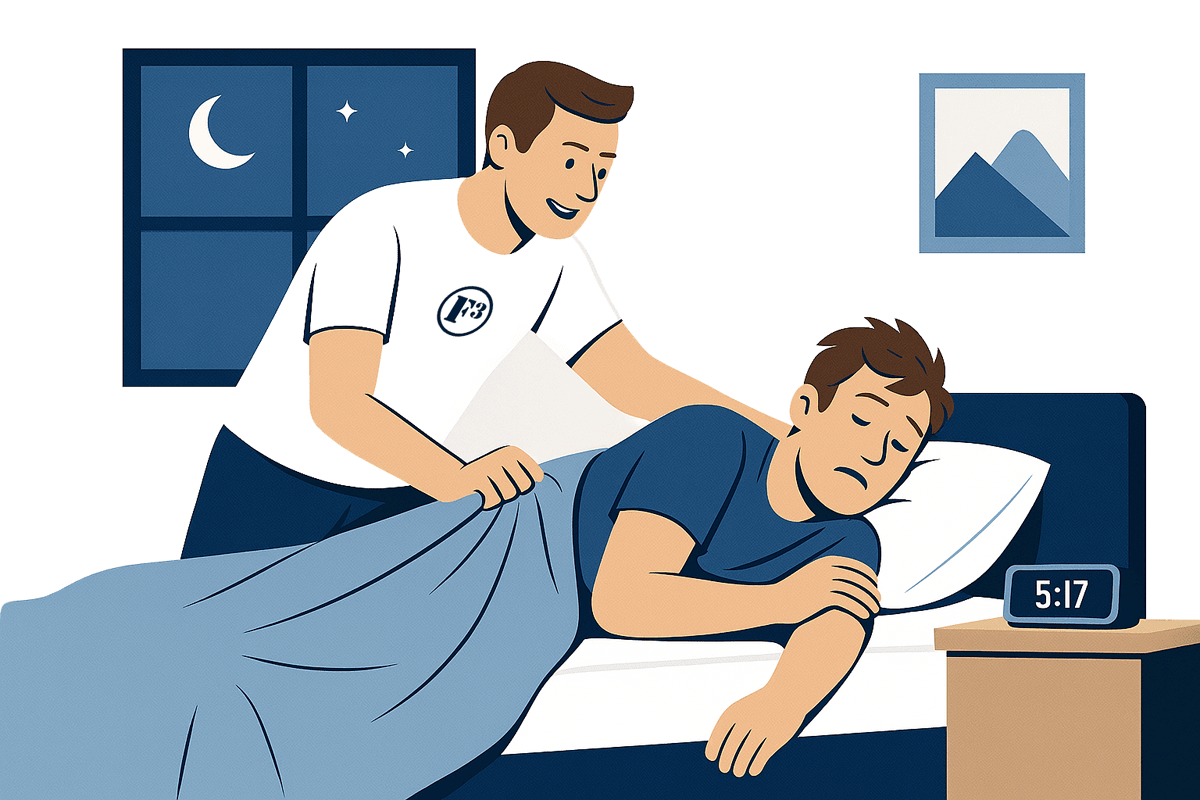 Waking up a person in bed